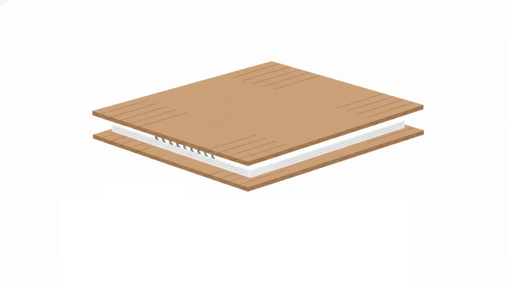 卓上カレンダーを板ダンボールで挟む