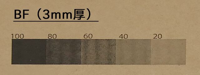 ダンボール BF（3mm厚） 網点印刷のスジ