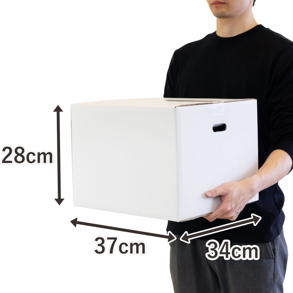 取っ手穴付きの白ダンボール