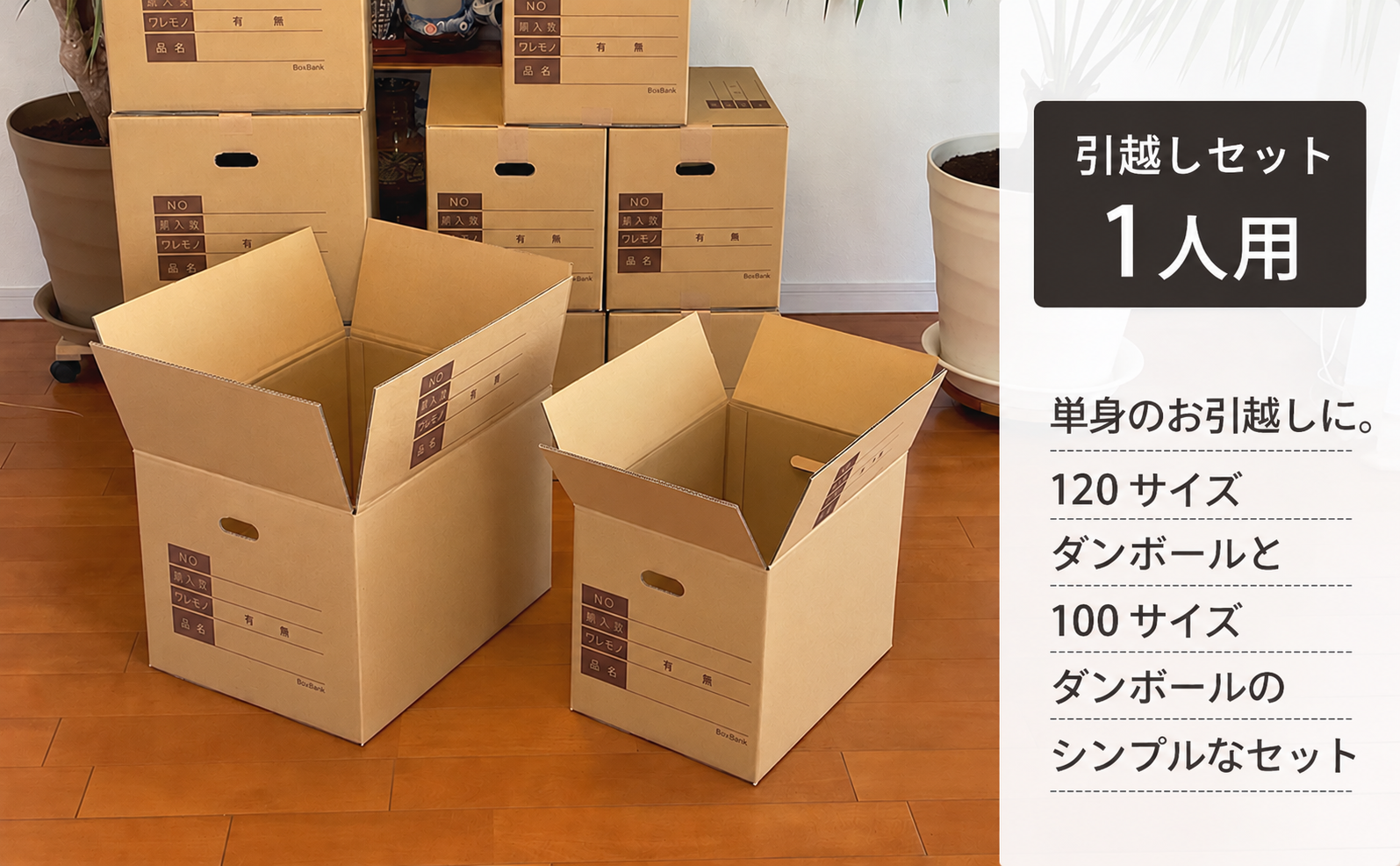 単身のお引越しに！シンプルでお得なセット。